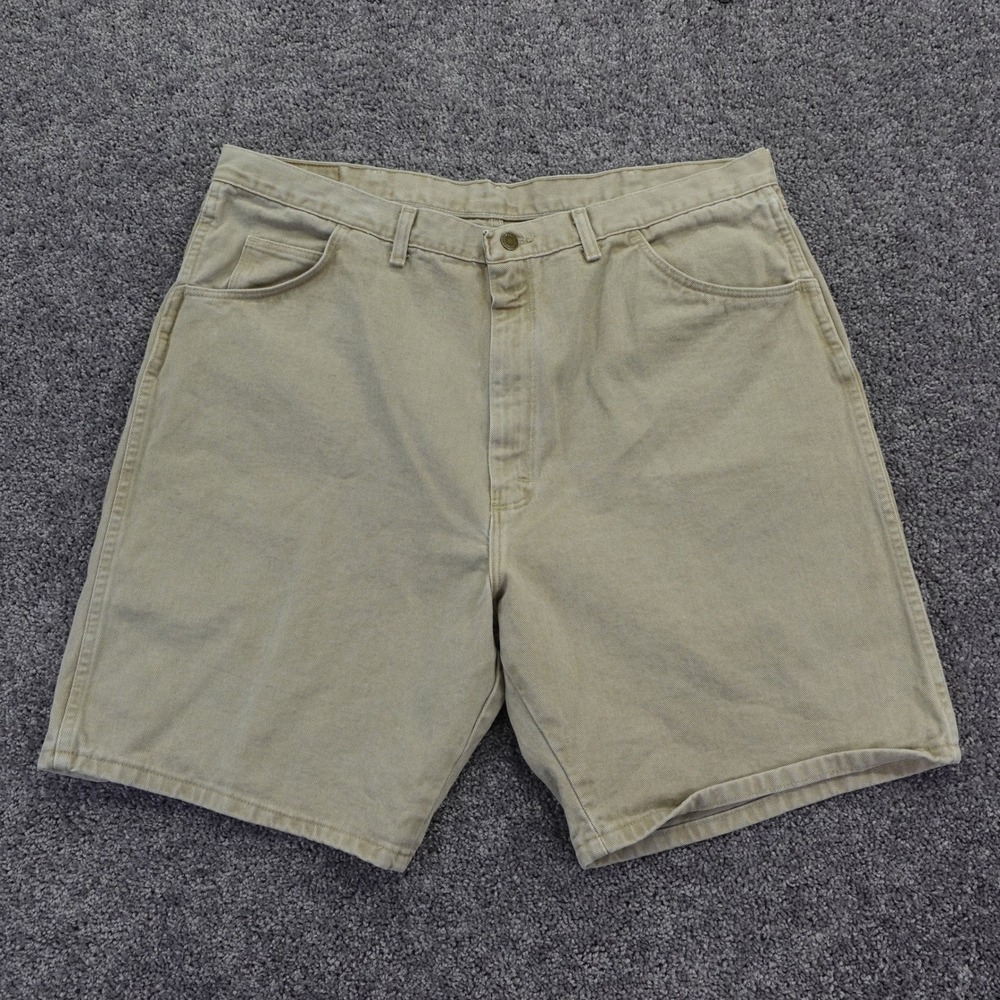 Wrangler Authentic Jeans Mens 42 Tan Khaki Vintage Denim Carpenter Shorts